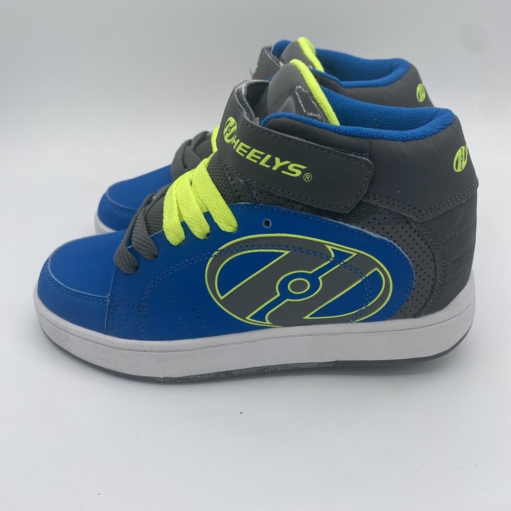 NEW Heely's 1 Wheel Skate High Top Sneakers Kids Paver Blue/Neon • Youth Size 4
